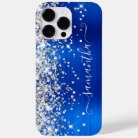 Silver Glitter Royal Blue Glam Girly Signature