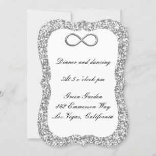 Silver Glitter Silver Infinity Reception Card