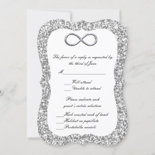 Silver Glitter Silver Infinity Response Card