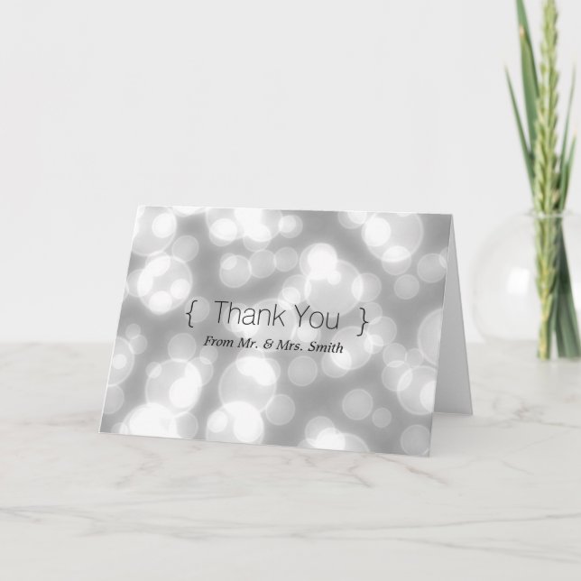 Silver Glitter Simple Elegant Thank You (Front)