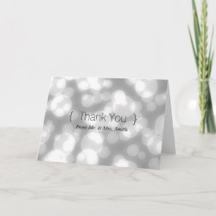 Silver Glitter Simple Elegant Thank You Card