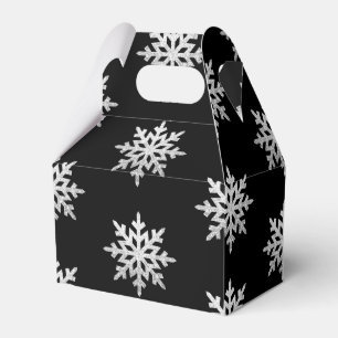 Silver Glitter Snowflake Favour Box