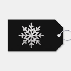 Silver Glitter Snowflake Gift Tags