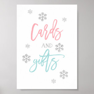 Silver Glitter Snowflakes   Cards and Gifts Sign