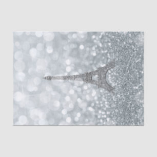 Silver Glitter Sparkle Bling Eiffel Tower Party Tissue Paper