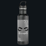 Silver Glitter Sparkle Eyelashes Monogram Name 710 Ml Water Bottle<br><div class="desc">Silver Faux Foil Metallic Sparkle Glitter Brushed Metal Monogram Name and Initial Eyelashes (Lashes),  Eyelash Extensions and Eyes Water Bottle. This makes the perfect sweet 16 birthday,  wedding,  bridal shower,  anniversary,  baby shower or bachelorette party gift for someone decorating her room in trendy cool style.</div>