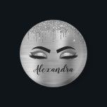 Silver Glitter Sparkle Eyelashes Monogram Name Magnet<br><div class="desc">Silver Faux Foil Metallic Sparkle Glitter Brushed Metal Monogram Name and Initial Eyelashes (Lashes),  Eyelash Extensions and Eyes Magnets. The design makes the perfect sweet 16 birthday,  wedding,  bridal shower,  anniversary,  baby shower or bachelorette party gift for someone looking for a trendy cool style.</div>