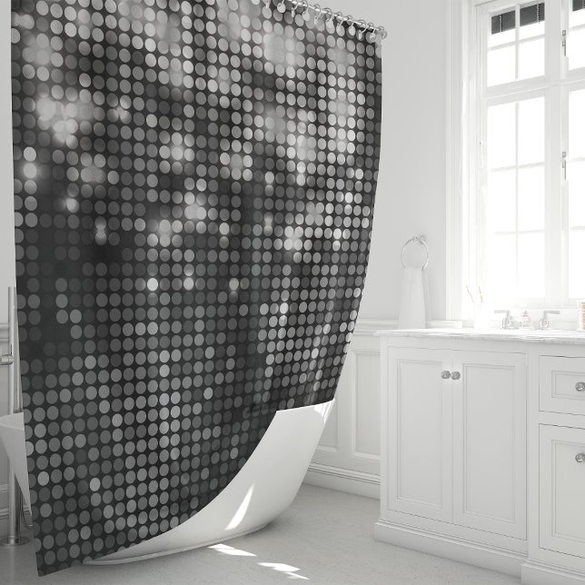 Silver Glitter Sparkle Glam  Shower Curtain (Creator Uploaded)