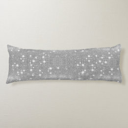 Silver Glitter Sparkle Metal Metallic Look Body Cushion