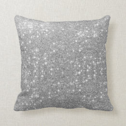 Silver Glitter Sparkle Metal Metallic Look Cushion