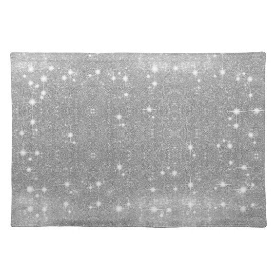 Silver Glitter Sparkle Metal Metallic Look Placemat Zazzle.co.uk