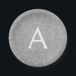 Silver Glitter & Sparkle Monogram Birthday Paper Plate<br><div class="desc">Silver Faux Glitter and Sparkle Elegant Birthday or Bachelorette Party Plates. These Birthday Party Plates can be customised to include your initial and first name. These would also be great for a 25th anniversary party.</div>