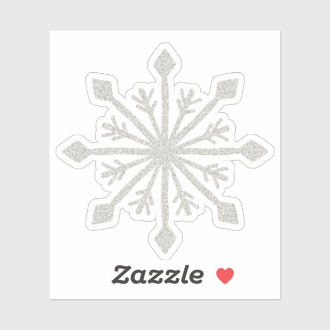 Silver Glitter Sparkle Snowflake (Sheet)
