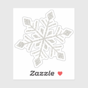 Silver Glitter Sparkle Snowflake-Shaped Cutout
