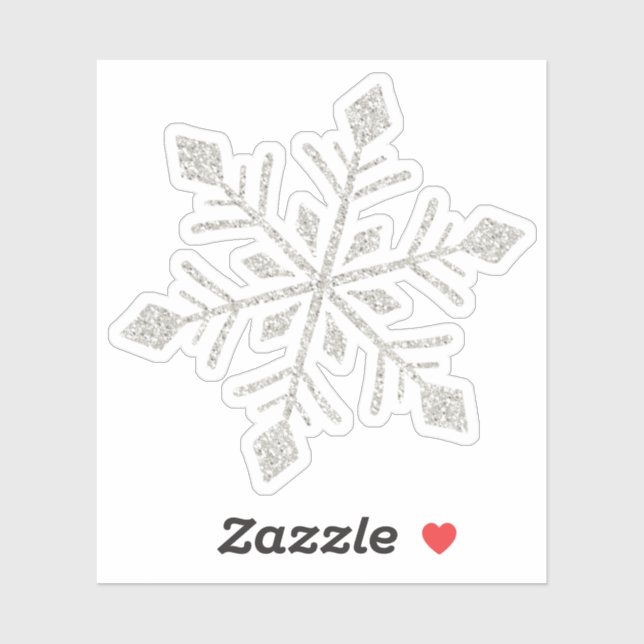 Silver Glitter Sparkle Snowflake-Shaped Cutout (Sheet)