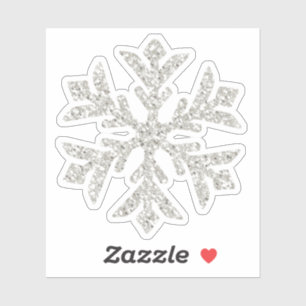 Silver Glitter Sparkle Snowflake-Shaped Cutout