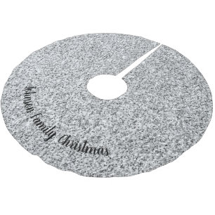 Silver glitter sparkles black white Personalise Brushed Polyester Tree Skirt