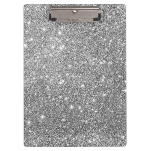Silver Glitter Sparkles Clipboard