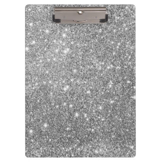 Silver Glitter Sparkles Clipboard