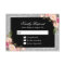 Silver Glitter Sparkles Floral Wedding RSVP Reply