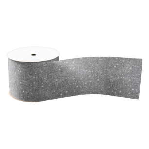 Silver Glitter Sparkles Grosgrain Ribbon