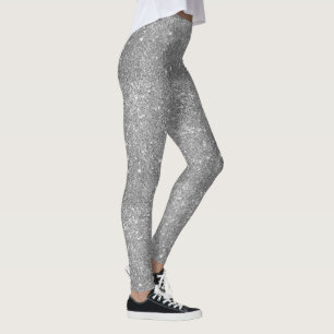 Silver Glitter Sparkles Leggings