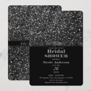 Silver Glitter Sparkling Lights Bridal Shower Invitation