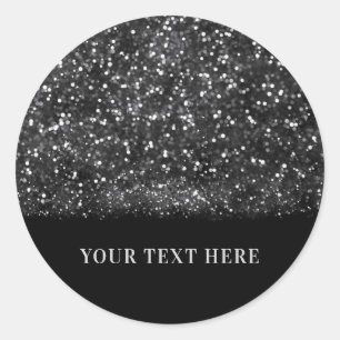 Silver Glitter Sparkling Lights Sparkly Chic Party Classic Round Sticker