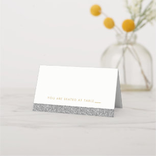 Silver Glitter Sparkly Grey Escort Place Cards