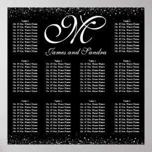 Silver Glitter Sprinkle Nightsky Poster