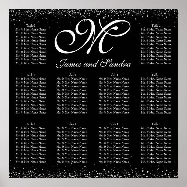 Silver Glitter Sprinkle Nightsky Poster (Front)