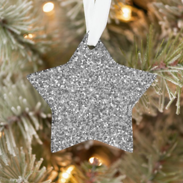 Silver Glitter Star Ornament (Tree)