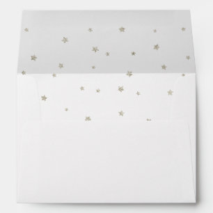 Silver Glitter Stars Envelope