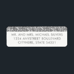 Silver Glitter Stripe Modern Return Address Labels<br><div class="desc">Modern and minimal sparkly silver glitter return address label. Artwork is a flat printed image,  NOT real glitter. See the Paper Grape Zazzle shop for coordinating items.</div>