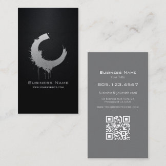 Silver Glitter Swirl • Custom Editable Business Card