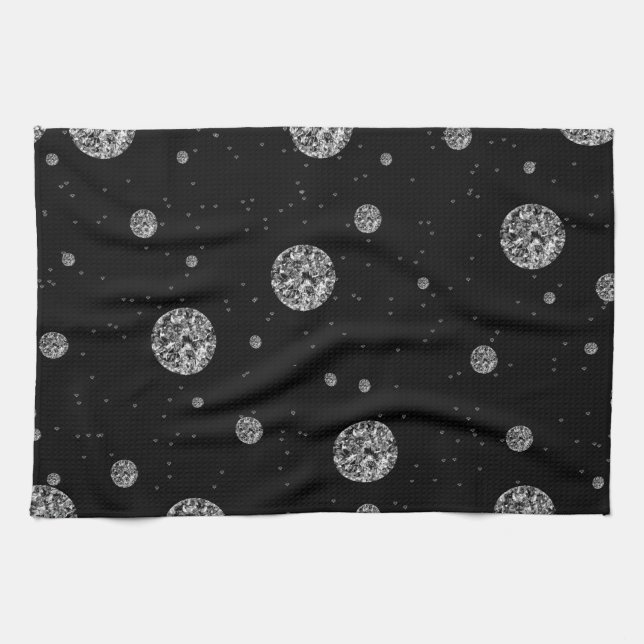 Silver glitter tea towel (Horizontal)