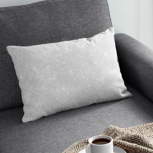 Silver Glitter Texture White Sparkling Shiny Decorative Cushion (Creator Uploaded)