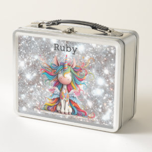 Silver Glitter Unicorn in Child's Lunch Box