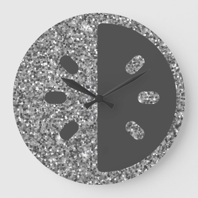 Silver Glitter Wall Clock (Front)