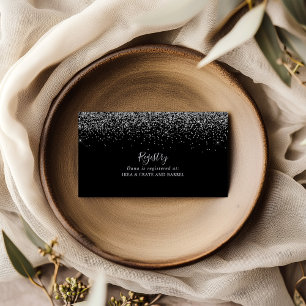 Silver Glitter Wedding Gift Registry  Enclosure Card