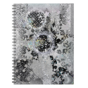 Silver Glittery Design on Spiral Notebook/Journal  Notebook