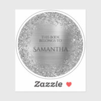 Silver Glittery Foil This Book Belongs To Circle