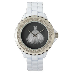 *~* Silver Glittler Wedding Gown Wedding Dress Watch