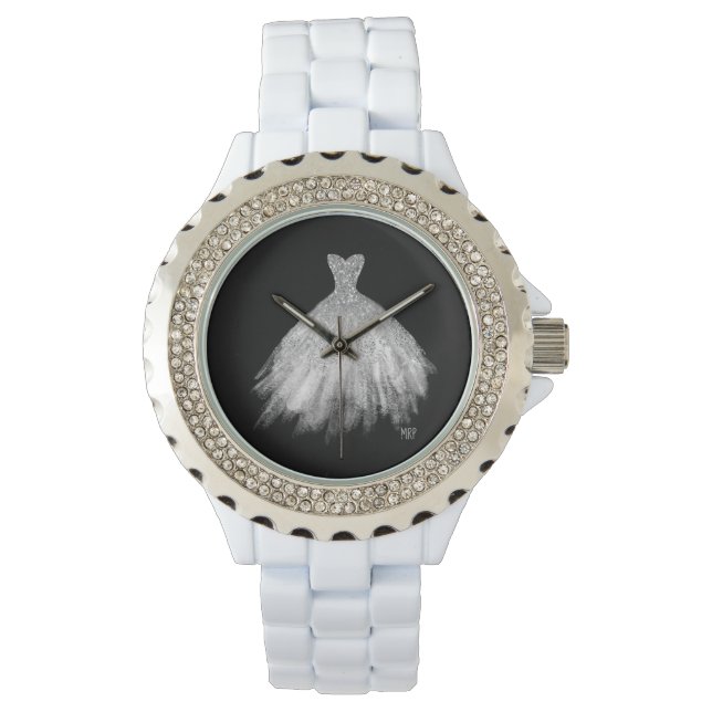 *~* Silver Glittler Wedding Gown Wedding Dress Watch (Front)