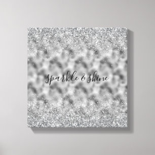 Silver Glitz Sparkle Canvas Print