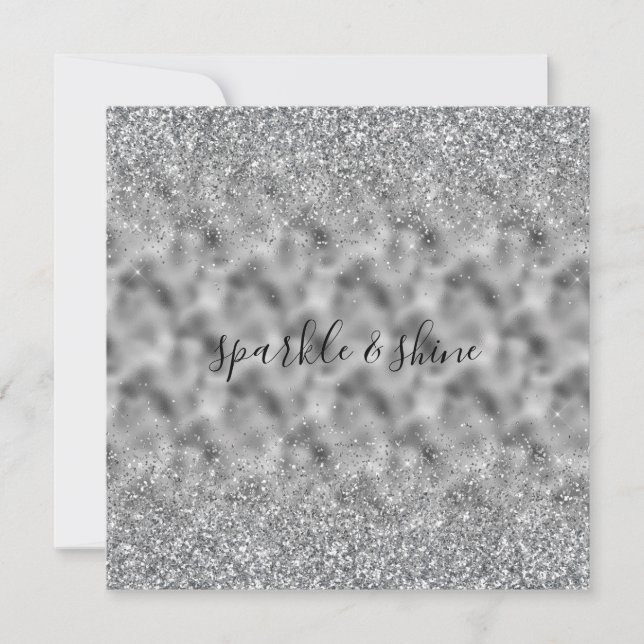 Silver Glitz Sparkle Holiday Card (Front)
