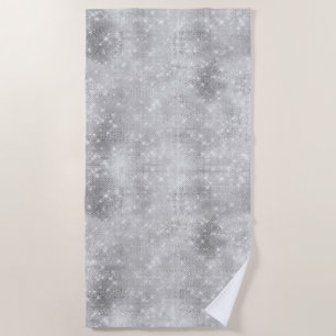 Silver Glitzy Chic Glam Sparkle Beach Towel
