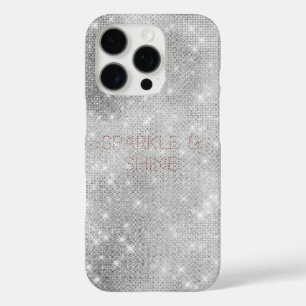 Silver Glitzy Chic Glam Sparkle iPhone 16 Pro Case