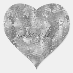 Heart Glitter Stickers 1.5 x 1.75 inch 144 / Silver Glitter