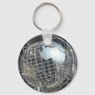 silver globe key ring
